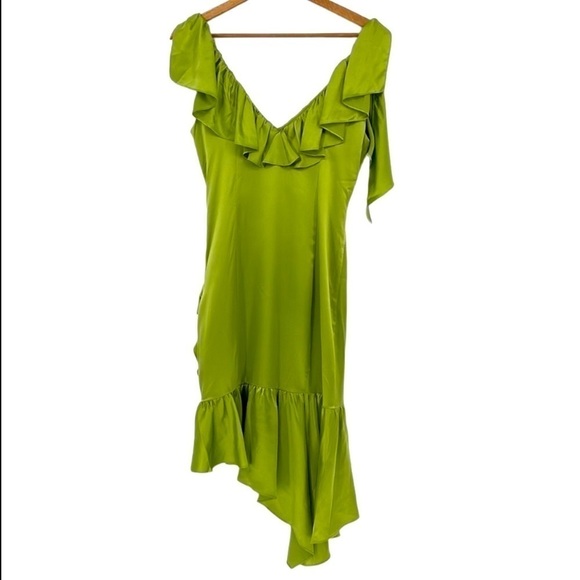 Cinq a Sept 100% Silk Petunya Ruffle Silk Dress in Prickly Pear 6 New with tags! - Picture 10 of 11